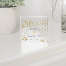 Personalized 50th Anniversary Gift, Gold Anniversary Gift, 50th Wedding Anniversary Keepsake Plaque, Gold 50th Anniversary Gift For Couple,Wedding Anniversary Gift For Presents ,Gift For Wife Or Husband - Best Personalized Gifts For Everyone. - 50th Anniversary Golden Wedding Card - View 8