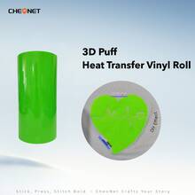 CHEONET 3D Puff Transferfolie Rolle - 25cm x 1,5m 1 Stück, Bügelbild für T-Shirts, Taschen & Textilien, Hochtemperatur-Schaumfolie, gemischte Farben
