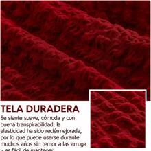 3 Pieza Funda Cubre Sala con Falda Tipo Plumeti Funda de Sofá Lavable Elástica Fácil de Instalar Fundas para Sillones Sala  (1 plaza, 2 plazas, 3 plazas) Decoración Sala Rojo - Burdeos - Ver 5