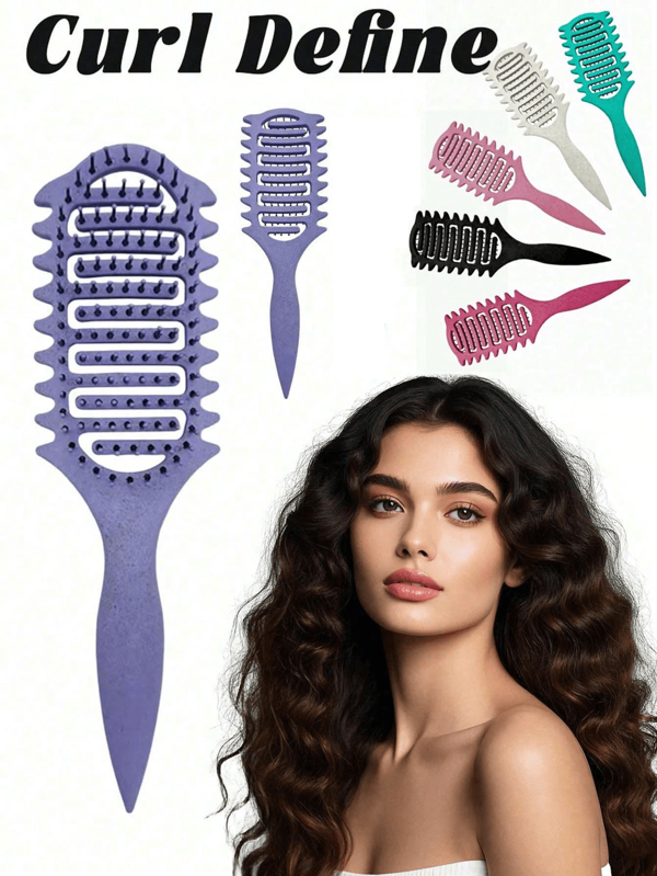 De nieuw verbeterde krulborstel, speciaal ontworpen voor het krullen van haar, geschikt voor zowel mannen als vrouwen, vermindert spanning en voorkomt dat het haar uit elkaar valt. Onmisbare accessoires voor de start van het schooljaar, reizen en vakanties. Kerstcadeau, haaraccessoire voor dames.