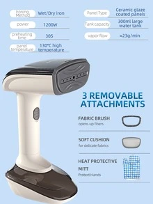 1 件手持式电熨斗，便携式智能服装蒸汽机，紧凑型旅行熨斗，家用挂烫机，迷你蒸汽熨斗，即时加热，智能温控，多档调节，无皱熨烫，适合家庭、旅行、商务旅行，熨烫顺畅，打造精致生活，有白色和黑色可供选择。 - 查看 4