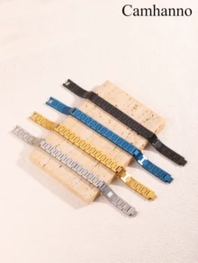 Camhanno 1 件精致优雅的不锈钢手链，佩戴舒适美观，适合日常和节日佩戴 - 彩色 - 查看 12