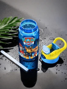 1Pc Paw Patrol 500ml/16oz Party Water Cup Water Bottle Large Capacity With Straw Portable Handle Non-Leaking Water Cup Suitable For Birthday Party Thanksgiving Party Halloween Party Christmas Party (The Lid May Be Random)