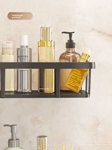 1pc Wall-Mounted Bathroom Shower Caddy, Plastic Material, Organizer Rack For Toiletries And Cosmetics, Sink Storage Shelf, Bathroom And Kitchen Sink Organizer, Draining Rack, Soap Dish, Bathroom Accessories, Suitable For Storing Hand Wash, Shampoo, Body Wash, Soap, Face Wash, Toothbrush, Etc. - Multicolor - View 8