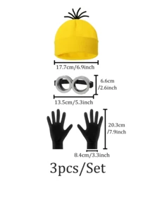 3 件套万圣节成人配饰套装，复古护目镜、黄色无檐小帽、手套，适合男女蒸汽朋克角色扮演派对套装 - 彩色 - 查看 7