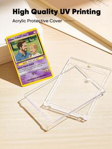 1张定制照片宝可梦卡片，个性化照片卡，宠物卡，定制PVC钱包卡（可添加文字），动漫风格，宠物爱好者礼物，父亲节礼物，生日礼物，送给妈妈的礼物，母亲节礼物，送给她/他的礼物，送给妈妈/爸爸的礼物，圣诞节礼物，家居装饰客厅 - 粉色 - 查看 7