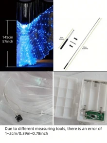 1 件创意彩色 LED 发光蝴蝶舞翅膀（带棍棒）、彩色派对舞蹈舞台表演灯光道具发光斗篷、表演肚皮舞。适用于舞台表演、派对礼品、舞台装饰、节日装饰、房间装饰、家居装饰、主题派对装饰、圣诞节和情人节装饰（不含电池）。 - 彩色 - 查看 15