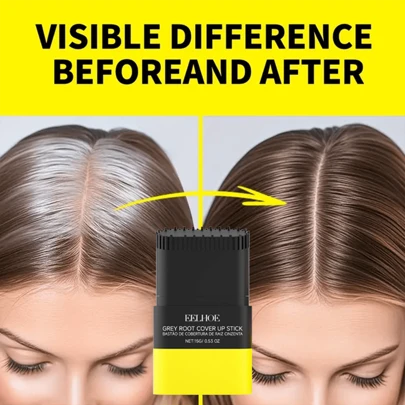 1支染发棒/染发膏，内置梳子，3种颜色可选，轻松遮盖白发，使用方便，易于清洗，不褪色，不沾染衣物