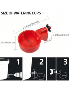 6件套专业鸡用饮水器，大尺寸家禽饮水器，适用于鸭、鸡、鹅、火鸡、兔子和其他鸟类，配有安装用打孔工具。 - 彩色 - 查看 5