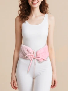 1pc Elongated Hot Water Bottle, Fill-In Warmer, Durable Anti-Explosion, Winter Heating Accessory (Due To Different Batches, The Lining Lines And Colors May Vary Slightly. We Apologize For Any Inconvenience Caused. Ribbon Fabric, Rib Color And Pattern Are Randomly Shipped) - Default - View 10