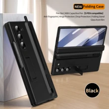 Galaxy Z Fold7/Z Fold6/Z Fold5/Z Fold4/Z Fold3 Phone Case, Hinge Protection, Comes With Stylus Pen, Full-Body Shockproof, Foldable Integrated Stand, Retractable Pen Slot, Skin-Friendly Anti-Fingerprint Case, With Tempered Glass Screen Protector - 彩色 - 查看 20