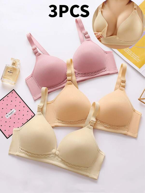 Sensual Star 3 piezas Sujetadores de soporte y elevación delgados para la lactancia materna postparto para mujeres