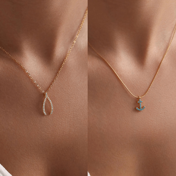 TUANZISP 1pc Personalized Gold-Plated Rib Bone & Minimalist Anchor Inlaid Necklace, Fashion Casual Petite Rib Bone & Anchor Necklace For Women, Lucky Necklace, Ocean Necklace, Her Gift, Bestie Daily Necklace