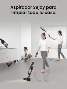 Sejoy Aspiradora Stick, 3 en 1, aspiradora ligera con cable de mano, potente aspiradora de succión para dormitorio pequeño, portátil con filtros HEPA, para sofá, cortinas, suelo duro, pelo de mascotas - Tipo de Enchufe A USA (110-127V) - Ver 7