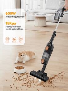Sejoy Aspiradora Stick, 3 en 1, aspiradora ligera con cable de mano, potente aspiradora de succión para dormitorio pequeño, portátil con filtros HEPA, para sofá, cortinas, suelo duro, pelo de mascotas - Tipo de Enchufe A USA (110-127V) - Ver 6