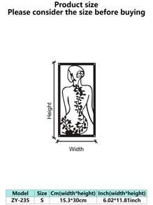 1 件抽象女性线条金属装饰壁挂艺术品，个性化艺术空心铁艺墙画，适用于家庭白墙、客厅、餐厅、卧室、浴室、情人节礼物