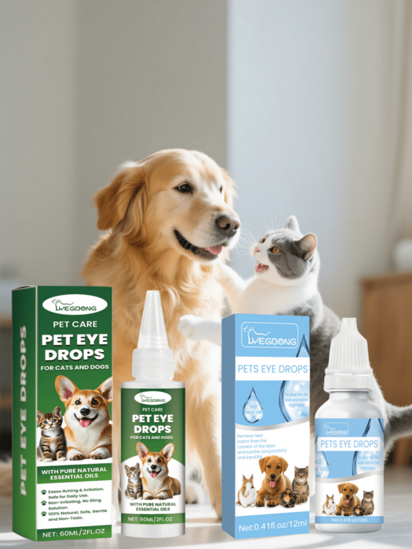 Pet Eye Drops - Dog Tear Stain Remover, Pet Eye Cleansing Liquid For Cats And Dogs, Plant-Based Formula, Convenient For Pet Care, Suitable For Dogs And Cats