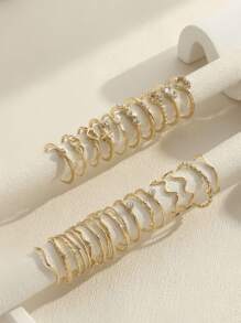 Stackable Gold Knuckle Rings, Thick Solid Gold Ring Set, Delicate Stacking Cute Rings, Multiple Sizes, Adorable Jewelry Gift Set - Multicolor - View 4