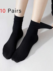 1/10 双纯色图案男女情侣运动袜中筒袜春夏节日礼物（无卡）