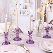 Purple-flower Shape Tall Candlestick