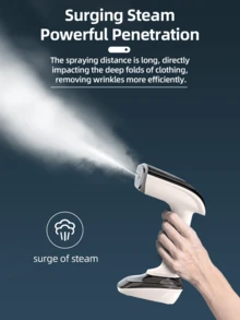 1 件手持式电熨斗，便携式智能服装蒸汽机，紧凑型旅行熨斗，家用挂烫机，迷你蒸汽熨斗，即时加热，智能温控，多档调节，无皱熨烫，适合家庭、旅行、商务旅行，熨烫顺畅，打造精致生活，有白色和黑色可供选择。 - 查看 8