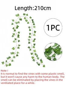 Nejlue Artificial Flowers/Plants1111 Home & Living 1/4/12/24pcs Artificial Ivy Vine With Leaves Decor, Fake Evergreen Ivy Wreath, Hanging Vine Plants Backdrop, Suitable For Home, Wall, Bedroom, Wedding, Dining Table, Party, Holiday, Birthday, Garden, Indoor/Outdoor, Spring/Summer, Valentine's Day Decoration - Green - View 3