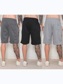 2-Piece Men's Sweatshirt Shorts Kit With Zipper / Elastic Waistband In 3 Random Colors 2 Pieces - Multicolor - View 2