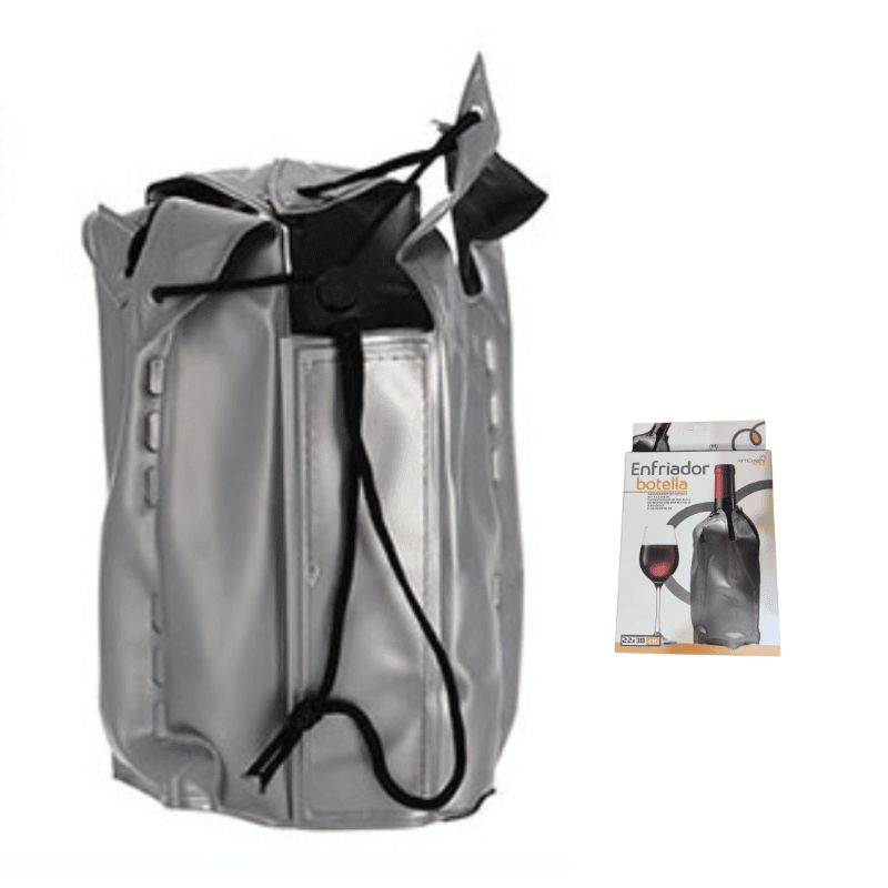 Bimar Enfriador Botella de vino, Funda refrigeradora, Refrigerador cava, 22 x 38 cm, Color Plata, 1 Unidad, Kiglam. Envios 24-48 horas