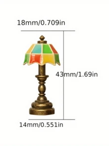 Accesorios de fotografía de escena en miniatura de estilo retro para casa de muñecas, incluyendo modelos de lámparas de vidrio - Multicolor - Ver 3