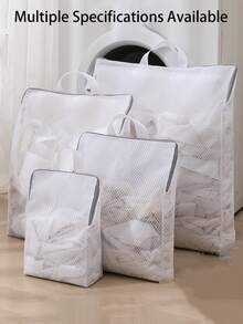 带手柄和蜂窝网的白色洗衣袋，大容量网状洗衣袋，加厚洗衣机袋，悬挂式网状洗衣篮，内衣洗衣篮，多功能衣物收纳网袋，可重复使用的烘干袋，宿舍必备衣物整理器，衣柜整理和收纳卧室 - 彩色 - 查看 2