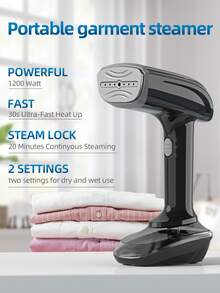 1 件手持式电熨斗，便携式智能服装蒸汽机，紧凑型旅行熨斗，家用挂烫机，迷你蒸汽熨斗，即时加热，智能温控，多档调节，无皱熨烫，适合家庭、旅行、商务旅行，熨烫顺畅，打造精致生活，有白色和黑色可供选择。 - 美規A型插(110-127V) - 查看 13