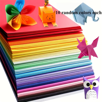 100 Vibrant Handmade Paper Sets In 10 Different Colors, Perfect For Origami, Art And Crafts, Office Supplies, Scrapbooks, Sewing, Paper Making Tools - Premium High-Quality Paper Materials