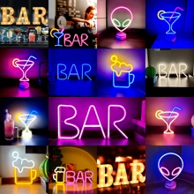 1 个 LED“酒吧”字母灯标志，暖白色发光字母灯，DIY 单词组合 BAR 适用于酒吧、酒馆、派对、生日、露营、餐厅、庭院、走廊、宿舍、卧室、夜间小吃、餐厅和派对场景、情人节、母亲节、万圣节、圣诞节和其他节日的装饰 - 电池供电（不含电池）