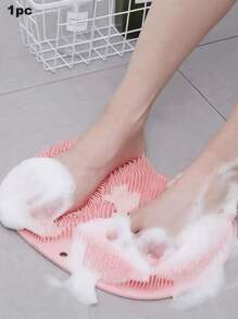 Silicone Foot Wash Massage Pad, For Shower, Exfoliating, Cleaning Feet, Scrubbing And Back Washing Multi-Functional Slouchy Back Rubbing Massage Bath Brush Non-Slip Mat Suction Cup Foot Rubbing Mat Bathroom Foot Washing And Rubbing Mat The Material Tends To Be On The Harder Side. - Multicolor - View 5