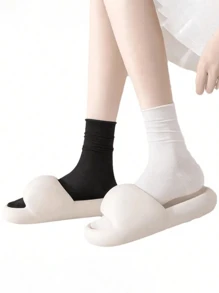 1/10 双纯色图案男女情侣运动袜中筒袜春夏节日礼物（无卡）