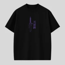 Behind Toji Fushiguro Oversized T-Shirt 100% Cotton - 黑色 - 查看 2