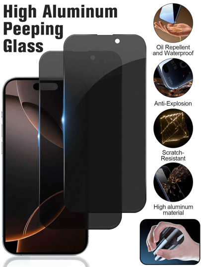 2 Packungen Vollabdeckung Datenschutz Anti-Spion gehärtetes Glas Bildschirmschutz [Splitterschutz & explosionssicher] - kompatibel mit iPhone X bis iPhone 16 Serie. Bildschirmschutz Essentials, geeignet für täglichen Schutz, Büro, Privatsphäre Zuhause Bildschirmschutz, Handyzubehör, wasserdicht, stoßfest, kratzfest, abriebfest