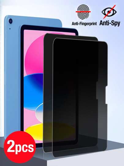 قطعتان من واقي الشاشة الخصوصي متوافق مع آيباد الجيل العاشر (10.9 بوصة، موديل 2022، الجيل العاشر) / آيباد الجيل الحادي عشر 2025، واقي شاشة زجاجي مقاوم للتجسس متوافق مع آيباد 10.9 بوصة 2022 الجيل العاشر، قطعة واحدة من واقي الشاشة الأمني عالي الحساسية خالي من الفقاعات سهل التركيب باللون الأسود، أساسيات حماية الشاشة قابلة للتطبيق على الأجهزة اللوحية اليومية والمكتبية والمنزلية، مقاوم للماء والصدمات ومضاد للخدش ومضاد للبصمات بتغطية كاملة