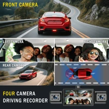 DVR auto IPS de 3 inci, 4 canale, 1080P HD, vedere nocturnă, senzor G, înregistrare în buclă, detectare mișcare, monitorizare parcare, alimentare brichetă 12V, cameră auto cu unghi larg, design compact, structură robustă, potrivit pentru călătorii pe șosea