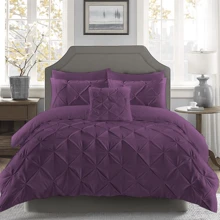 Luxury Pintuck Pleated Duvet Cover Set - 100% Ultra Soft Microfibre 200TC | Hotel Style Bedding | Includes 2 Pillowcases | Single/Double/King/Super King | Wrinkle-Free Easy Care | Breathable & Skin-Friendly | UK Premium Quilt Cover