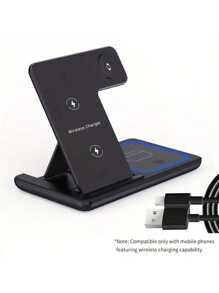 Estación de carga inalámbrica rápida de 15W, 3 en 1, compatible con iPhone 16/15/14/13/12/11/X/8 Pro Max/Pro/Mini/Plus, Ultra 10/9/8/7/6/5/4/3/2 SE, 4/3/2/Pro/Pro2 - Multicolor - Ver 10