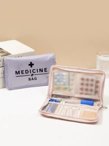 1个便携式药袋，小巧药盒，便捷旅行药品收纳袋，适合日常/户外/旅行，注重健康和经常旅行人士的必备品，多功能布艺药袋，便携式急救包，户外旅行药袋，宿舍应急药品收纳袋（多种颜色可选） - 彩色 - 查看 6