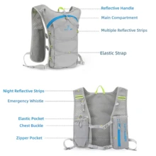 2L Marathon Hydrating Backpack With Rescue Whistle Breathable Ultralight Running Bag Hydration Vest For Riding Bike Jogging Reflective Water Vest - Multicolor - View 6