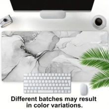 1片大理石紋理電競滑鼠墊，極簡灰色桌墊，橡膠底座，縫線邊緣防滑，特大尺寸，適用於辦公室和居家，可用作男女生日禮物、返校禮物等。電競滑鼠墊，桌面配件，辦公用品，桌面配件，滑鼠墊。 - 彩色 - 查看 5