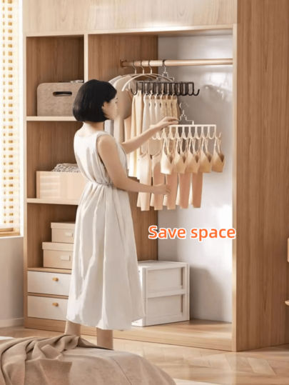 Crochets rotatifs multifonctionnels, étendoir de séchage, rangement suspendu gain de place pour sous-vêtements, débardeurs, vêtements, parfait pour l'organisation de la garde-robe, la chambre d'étudiant, le placard de la chambre, conception antidérapante, solution de blanchisserie à domicile