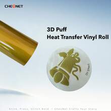 CHEONET 3D Puff Transferfolie Rolle - 25cm x 1,5m 1 Stück, Bügelbild für T-Shirts, Taschen & Textilien, Hochtemperatur-Schaumfolie, gemischte Farben