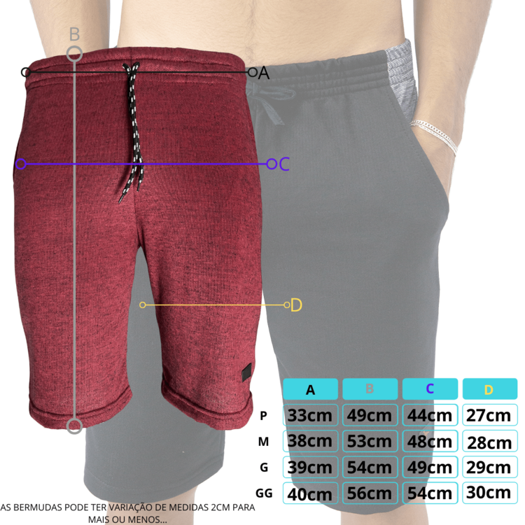 Kit 3 Men's Camouflage Bermuda Shorts, 100% Comfortable Training Sweatshirt - 彩色 - 查看 5