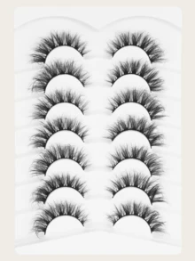 7 对自然狐狸睫毛，适合日常佩戴 - 黑色 - 查看 3