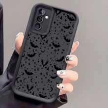 1 pezzo Custodia per telefono anti-caduta a pipistrello nero per la notte di Ognissanti, cover protettiva antiscivolo spessa, compatibile con iPhone, Honor, Redmi, Galaxy, impermeabile, antiurto, resistente ai graffi, versione internazionale, non la versione domestica - nero - Visualizzare 2