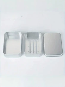 1 件长方形铝制皂盒，3 层排水，浴室皂架，洗面皂盒，适用于家庭和厨房使用，家居浴室装饰秋季装饰，返校季